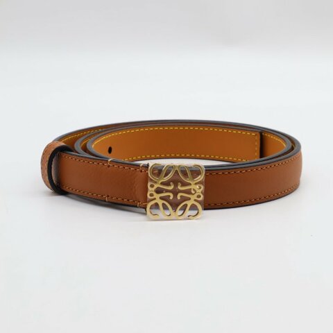 LOEWE Anagram小牛皮腰帶 - 棕 80
