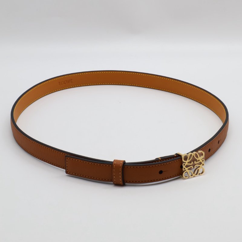 LOEWE Anagram小牛皮腰帶 - 棕 80-2