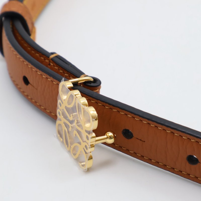 LOEWE Anagram小牛皮腰帶 - 棕 80-7