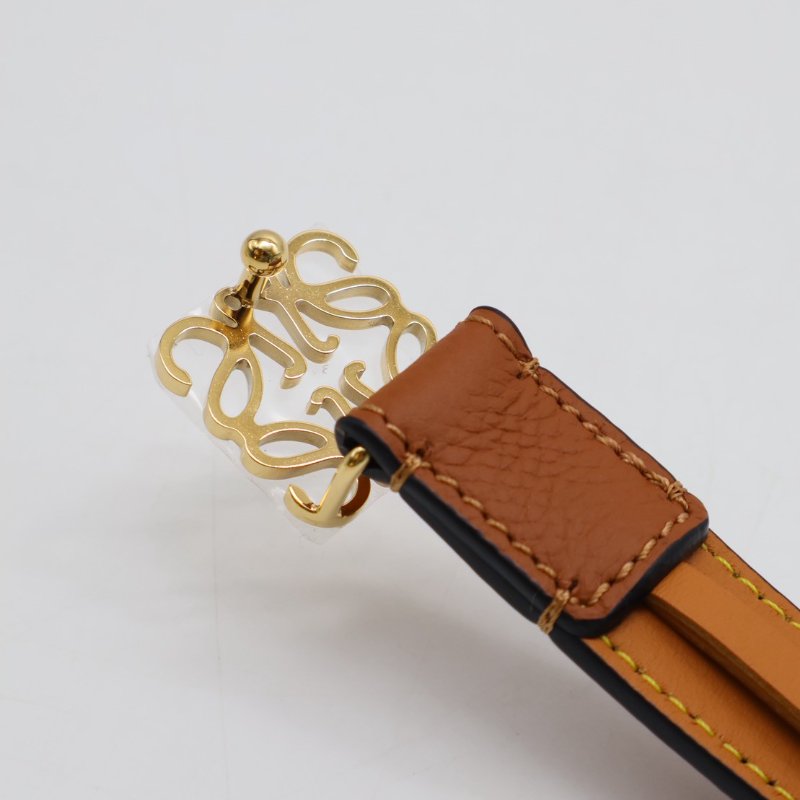 LOEWE Anagram小牛皮腰帶 - 棕 80-9