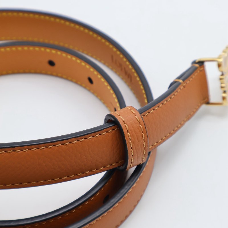 LOEWE Anagram小牛皮腰帶 - 棕 80-10