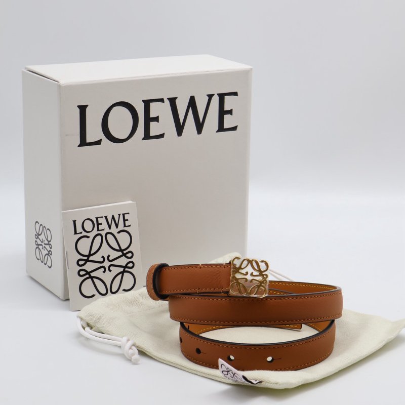 LOEWE Anagram小牛皮腰帶 - 棕 80-11