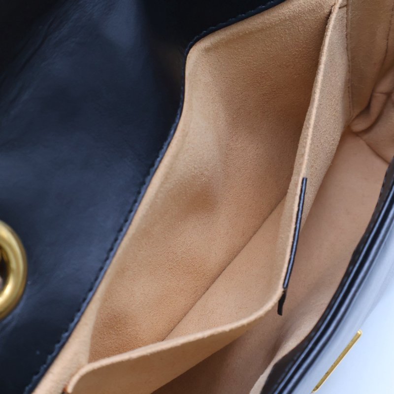 GUCCI Marmont Matelasse斜背包 - 22迷你黑金-3