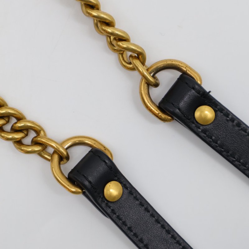 GUCCI Marmont Matelasse斜背包 - 22迷你黑金-17