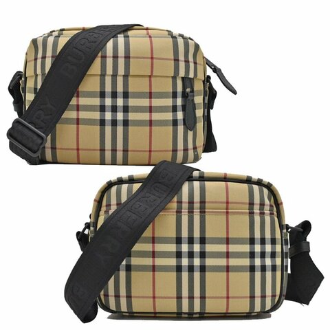 【門市全新現貨】BURBERRY 帆布Paddy 格紋拉鍊斜背包側背包  (附原廠防塵袋)