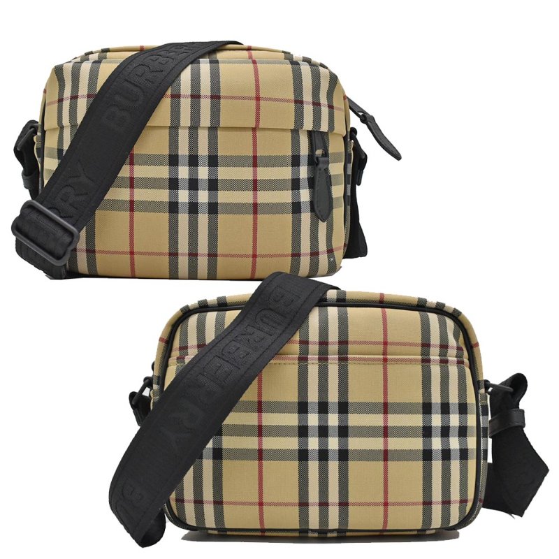 【門市全新現貨】BURBERRY 帆布Paddy 格紋拉鍊斜背包側背包  (附原廠防塵袋)-0