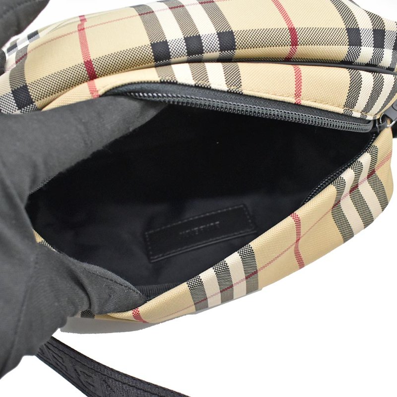 【門市全新現貨】BURBERRY 帆布Paddy 格紋拉鍊斜背包側背包 (附原廠防塵袋)-2