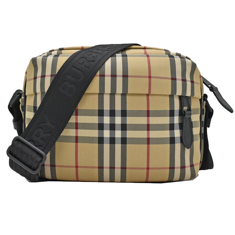 【門市全新現貨】BURBERRY 帆布Paddy 格紋拉鍊斜背包側背包 (附原廠防塵袋)-4