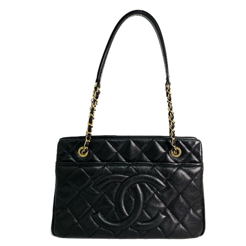 △ Chanel 香奈兒 Black Caviar Skin Gold Tone Metal Chain Tote Bag A67294 No.18 黑色粒紋小牛皮金色金屬鎖鏈托特袋No.18 - 257028413-0
