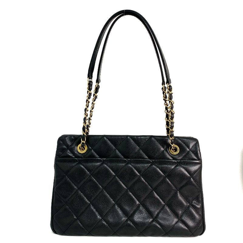 △ Chanel 香奈兒 Black Caviar Skin Gold Tone Metal Chain Tote Bag A67294 No.18 黑色粒紋小牛皮金色金屬鎖鏈托特袋No.18 - 257028413-2