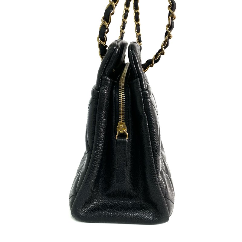 △ Chanel 香奈兒 Black Caviar Skin Gold Tone Metal Chain Tote Bag A67294 No.18 黑色粒紋小牛皮金色金屬鎖鏈托特袋No.18 - 257028413-3
