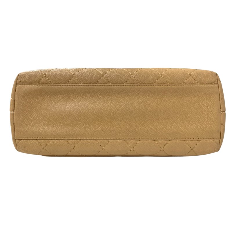 CHANEL 香奈兒 A12397 荔枝菱格牛皮 手提包 奶茶色-4