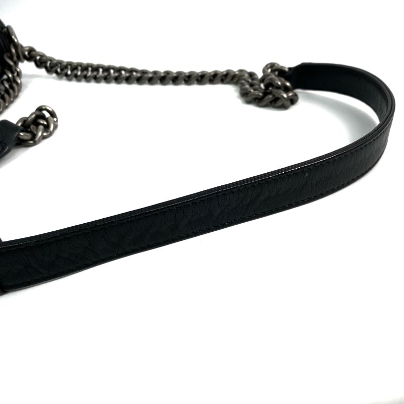 △ Chanel 香奈兒 Black Lambskin Boy 25CM Ruthenium-Finish Metal Chain Shoulder Bag No.19 A92267 黑色小羊皮鍍釕金屬鎖鏈肩背袋No.19 - 267000472-12