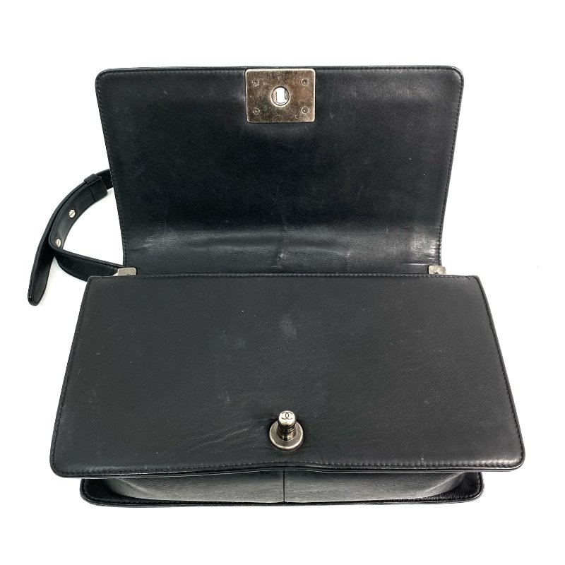 △ Chanel 香奈兒 Black Lambskin Boy 25CM Ruthenium-Finish Metal Chain Shoulder Bag No.19 A92267 黑色小羊皮鍍釕金屬鎖鏈肩背袋No.19 - 267000472-14