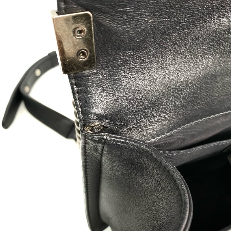 △ Chanel 香奈兒 Black Lambskin Boy 25CM Ruthenium-Finish Metal Chain Shoulder Bag No.19 A92267 黑色小羊皮鍍釕金屬鎖鏈肩背袋No.19 - 267000472-15