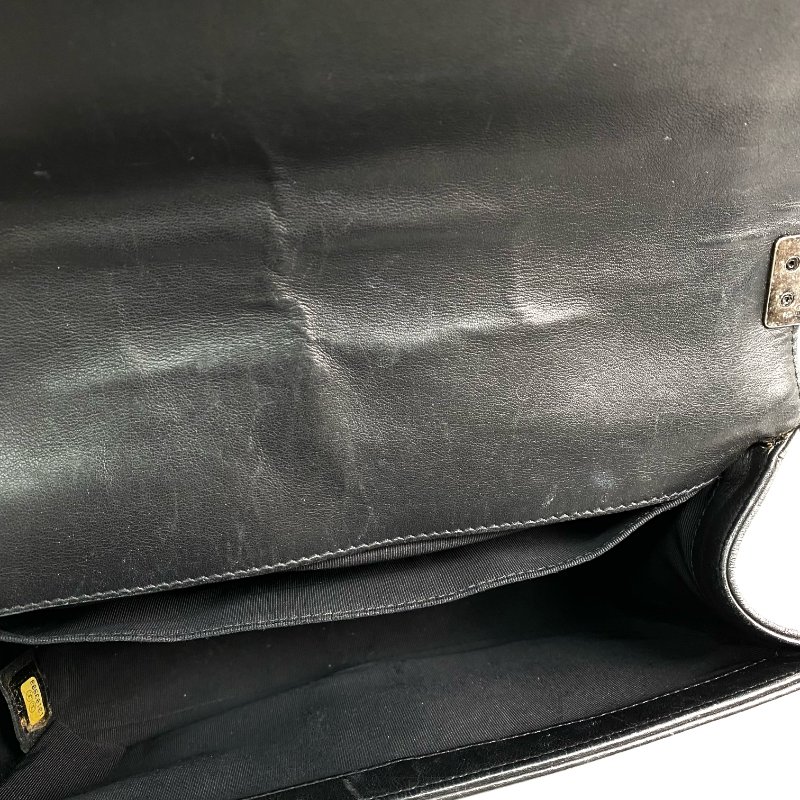 △ Chanel 香奈兒 Black Lambskin Boy 25CM Ruthenium-Finish Metal Chain Shoulder Bag No.19 A92267 黑色小羊皮鍍釕金屬鎖鏈肩背袋No.19 - 267000472-16