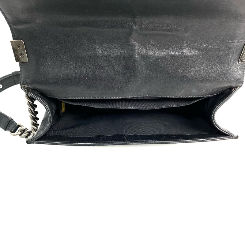 △ Chanel 香奈兒 Black Lambskin Boy 25CM Ruthenium-Finish Metal Chain Shoulder Bag No.19 A92267 黑色小羊皮鍍釕金屬鎖鏈肩背袋No.19 - 267000472-17