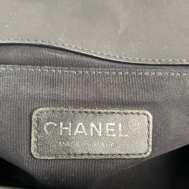 △ Chanel 香奈兒 Black Lambskin Boy 25CM Ruthenium-Finish Metal Chain Shoulder Bag No.19 A92267 黑色小羊皮鍍釕金屬鎖鏈肩背袋No.19 - 267000472-20