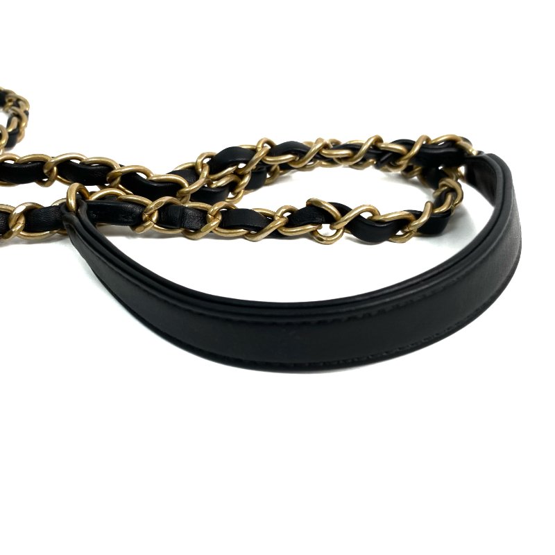 △ Chanel 香奈兒 Black And Navy Canvas Filigree Gold Tone Metal Chain Vanity Case No.28 黑色和深藍色帆布金色金屬鎖鏈化妝箱No.28 - 267000461-15