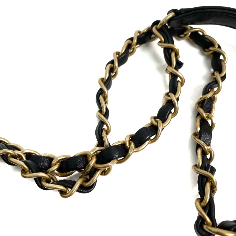 △ Chanel 香奈兒 Black And Navy Canvas Filigree Gold Tone Metal Chain Vanity Case No.28 黑色和深藍色帆布金色金屬鎖鏈化妝箱No.28 - 267000461-16