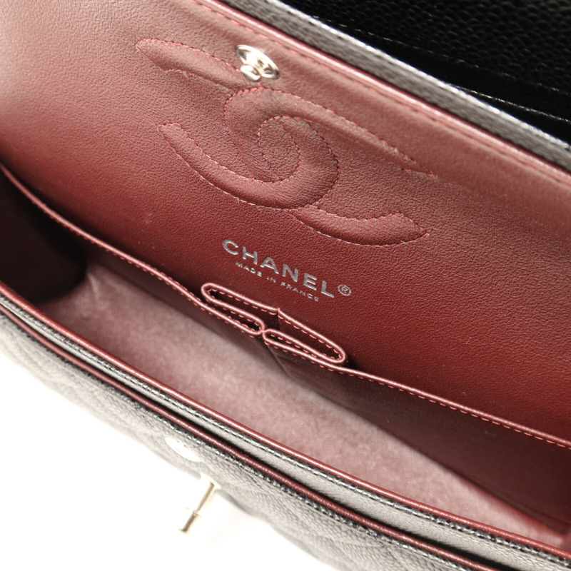 CHANEL 牛皮皮革Classic 25銀扣鏈帶肩背袋-4