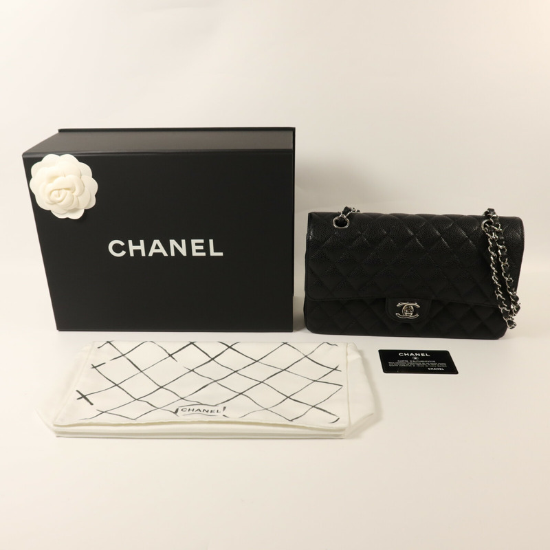 CHANEL 牛皮皮革Classic 25銀扣鏈帶肩背袋-10