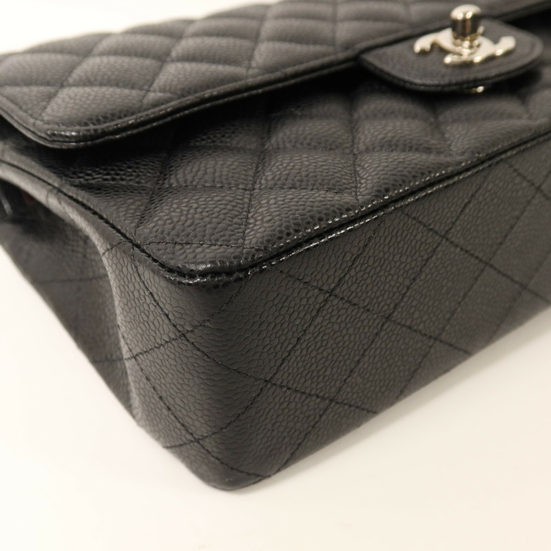 CHANEL 牛皮皮革Classic 25銀扣鏈帶肩背袋-11