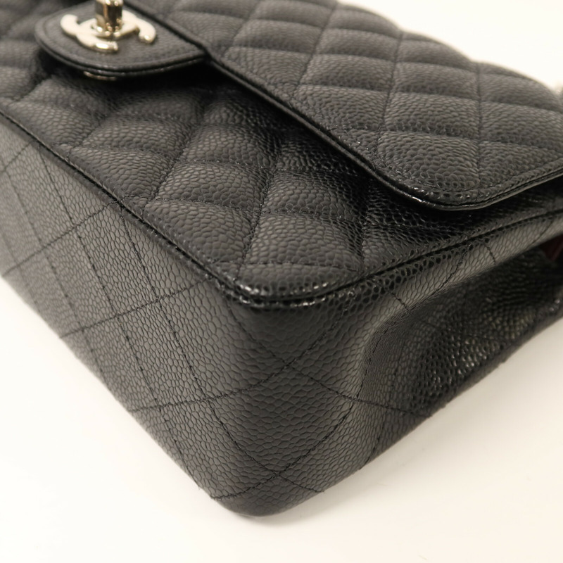 CHANEL 牛皮皮革Classic 25銀扣鏈帶肩背袋-12