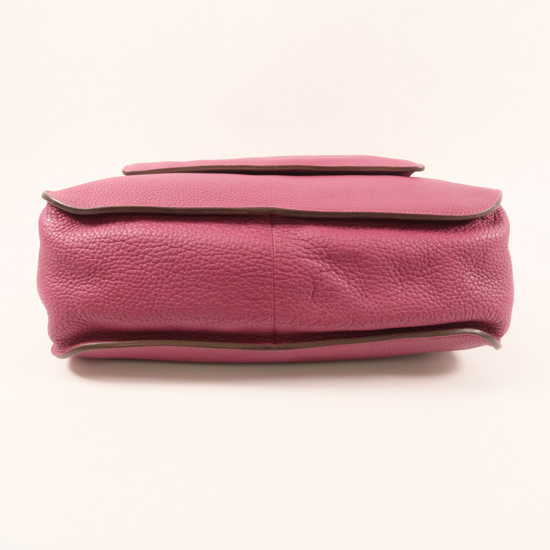 HERMES Clemence皮革Marwar GM銀扣肩背袋Tosca-4