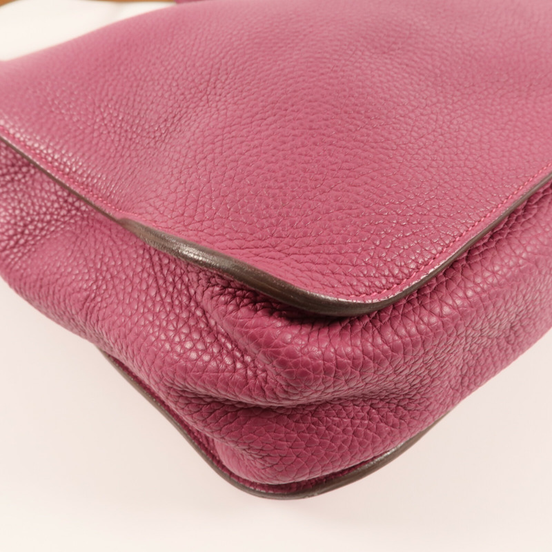 HERMES Clemence皮革Marwar GM銀扣肩背袋Tosca-8