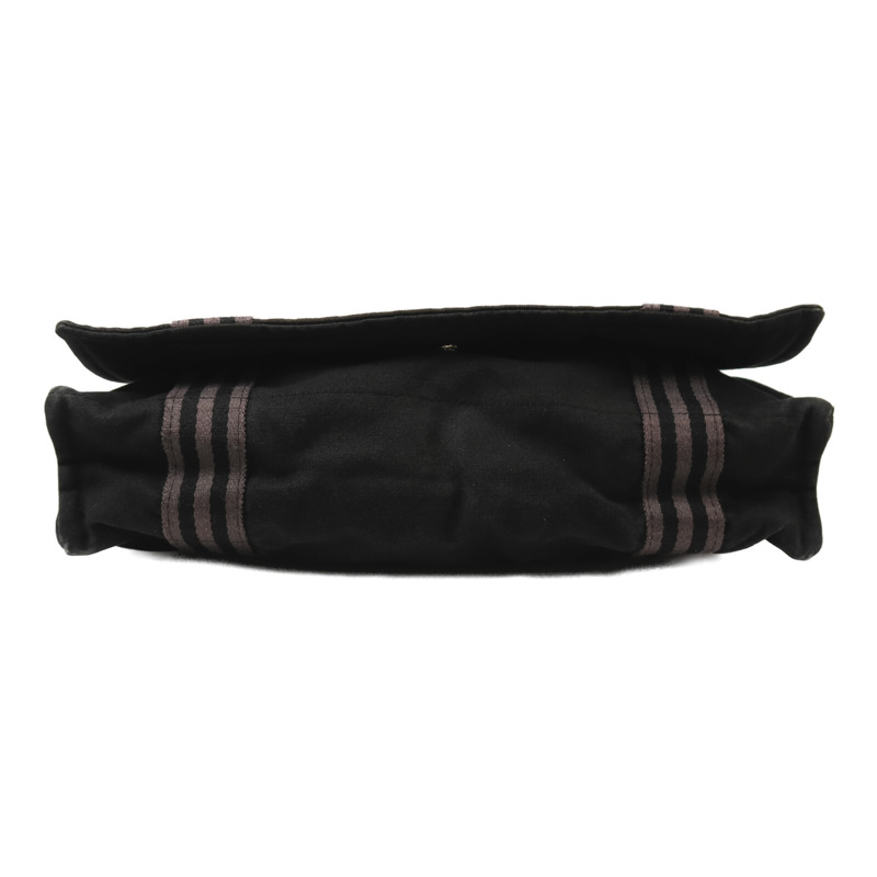 HERMES 帆布Herline Messenger Bag銀扣肩背袋Noir-3