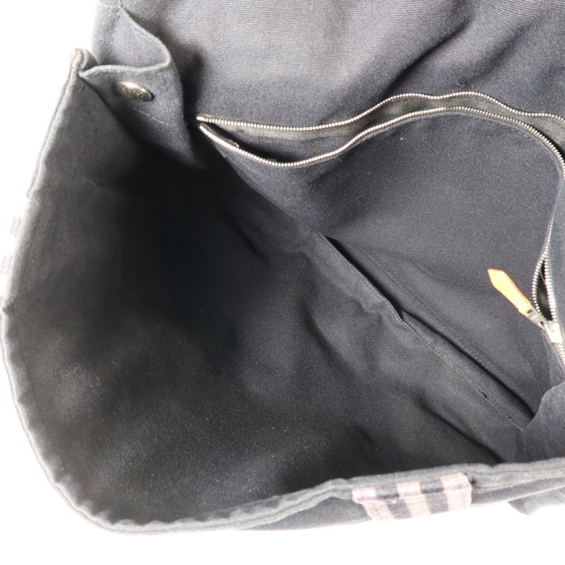 HERMES 帆布Herline Messenger Bag銀扣肩背袋Noir-4