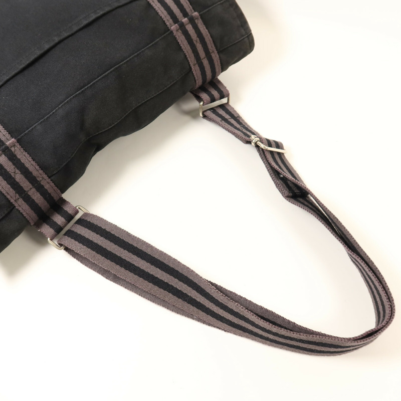 HERMES 帆布Herline Messenger Bag銀扣肩背袋Noir-8