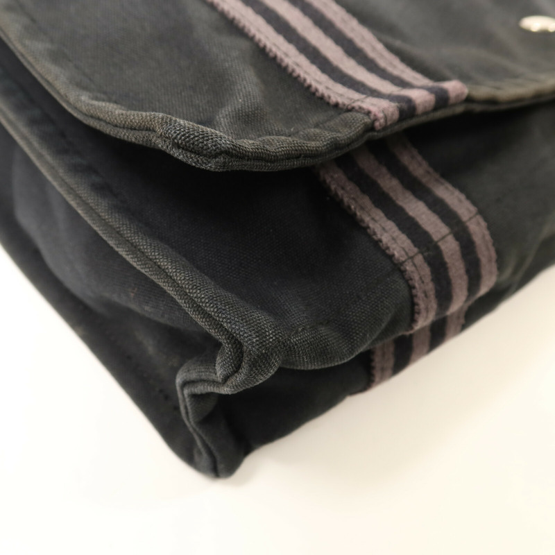 HERMES 帆布Herline Messenger Bag銀扣肩背袋Noir-9