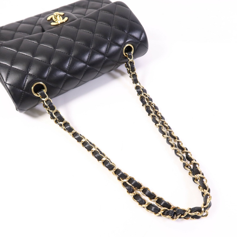CHANEL 羊皮皮革Classic 23金扣鏈帶肩背袋-8