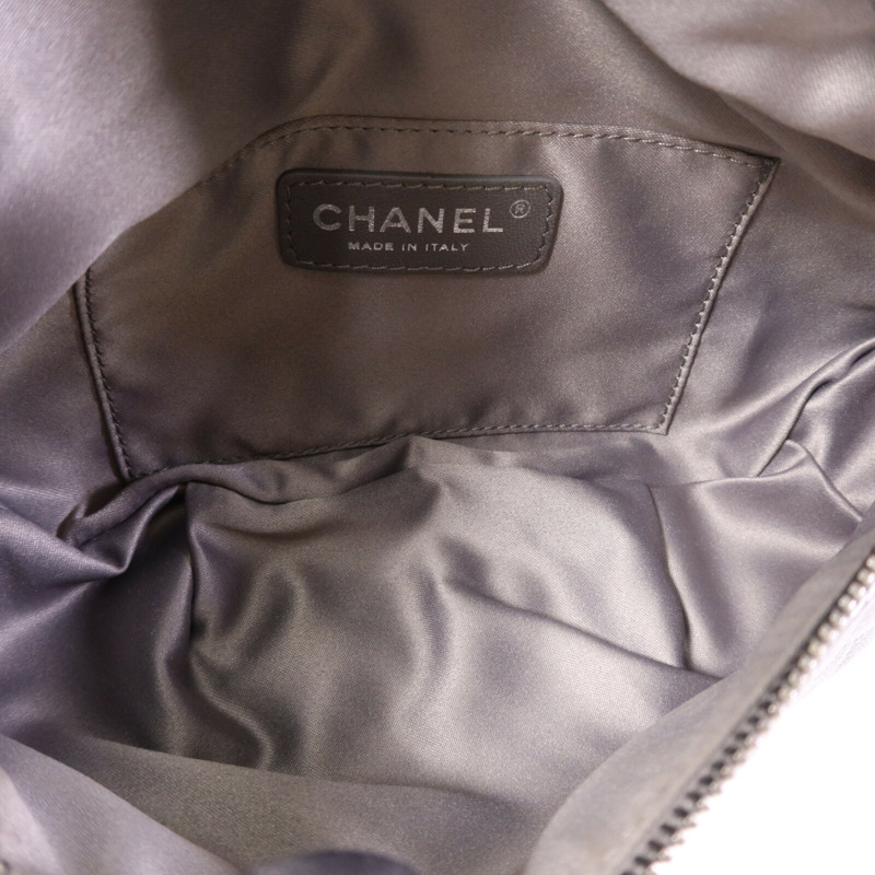 CHANEL 牛皮皮革Belt Bag銀扣鏈帶腰包-4