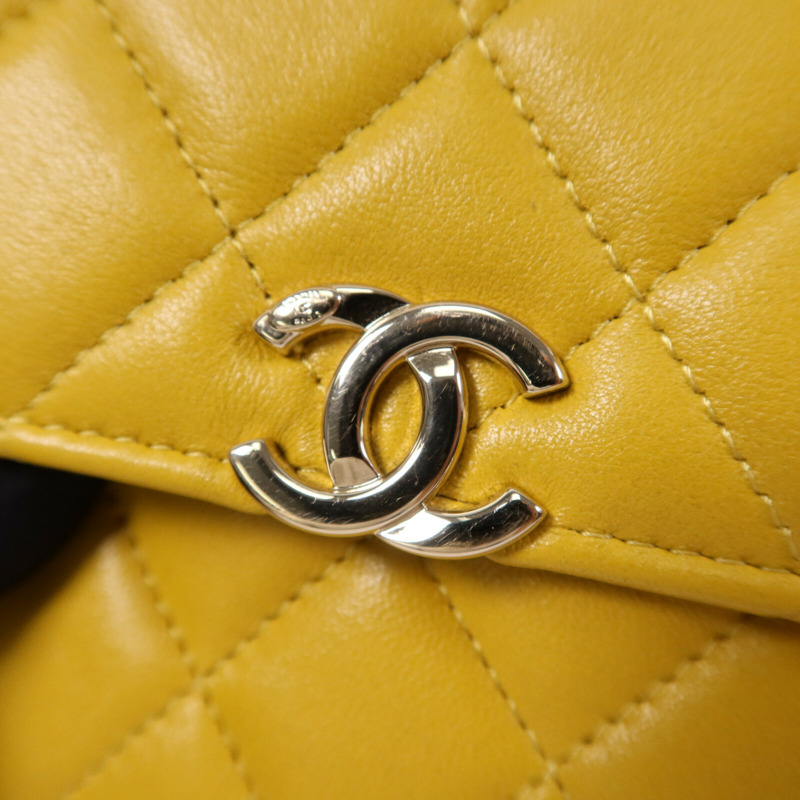 CHANEL 羊皮皮革Chain With Handle金扣鏈帶手挽肩背兩用袋-6