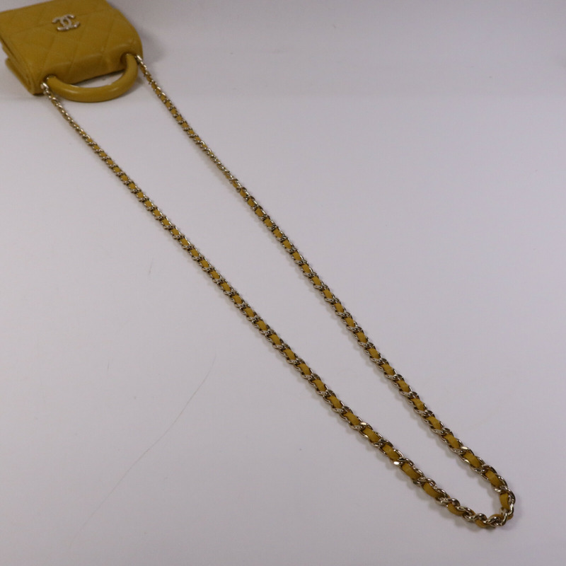 CHANEL 羊皮皮革Chain With Handle金扣鏈帶手挽肩背兩用袋-8