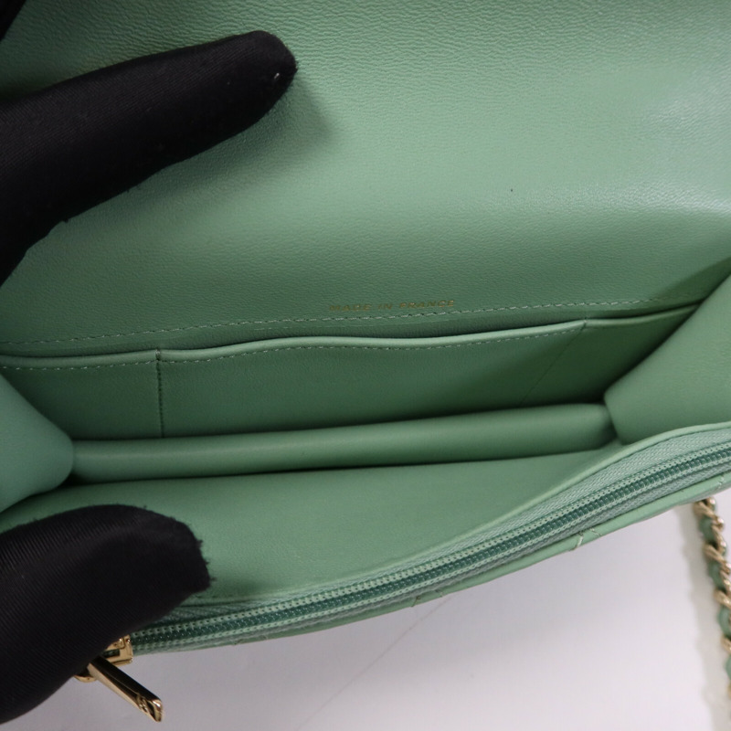 CHANEL 羊皮皮革WOC Wallet On Chain With Handle金扣鏈帶手挽肩背兩用袋-4