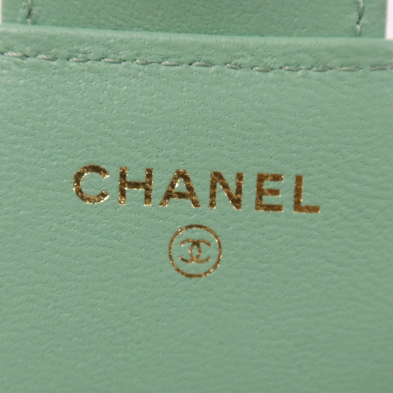 CHANEL 羊皮皮革WOC Wallet On Chain With Handle金扣鏈帶手挽肩背兩用袋-5