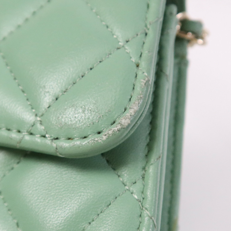 CHANEL 羊皮皮革WOC Wallet On Chain With Handle金扣鏈帶手挽肩背兩用袋-15