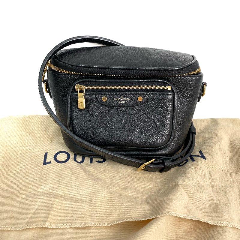 △ Louis Vuitton 路易威登 Black Empreinte Calfskin Monogram Mini Bumbag Shoulder Bag M46917 黑色小牛皮經典老花肩背袋 - 267000541-0