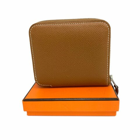 ☆ Hermes 愛馬仕 Brown Calfskin Azap Compact Zip Short Wallet Stamp U 啡色小牛皮拉鍊短銀包U刻 - 267000684