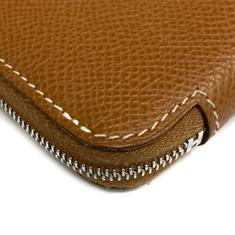 ☆ Hermes 愛馬仕 Brown Calfskin Azap Compact Zip Short Wallet Stamp U 啡色小牛皮拉鍊短銀包U刻 - 267000684-7