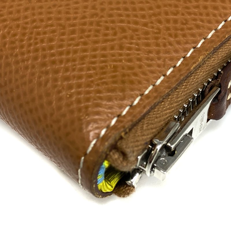 ☆ Hermes 愛馬仕 Brown Calfskin Azap Compact Zip Short Wallet Stamp U 啡色小牛皮拉鍊短銀包U刻 - 267000684-8