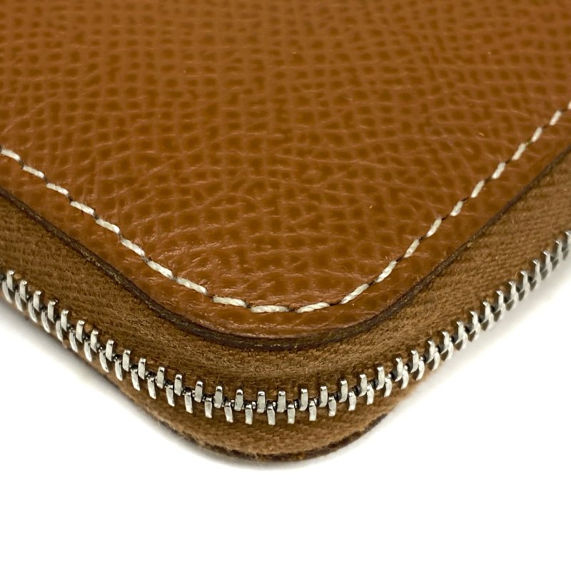 ☆ Hermes 愛馬仕 Brown Calfskin Azap Compact Zip Short Wallet Stamp U 啡色小牛皮拉鍊短銀包U刻 - 267000684-11