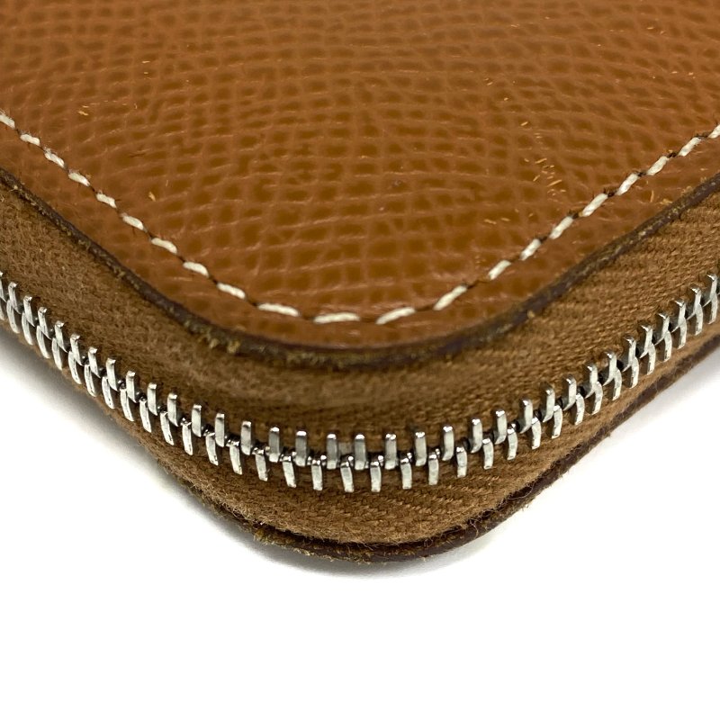 ☆ Hermes 愛馬仕 Brown Calfskin Azap Compact Zip Short Wallet Stamp U 啡色小牛皮拉鍊短銀包U刻 - 267000684-12