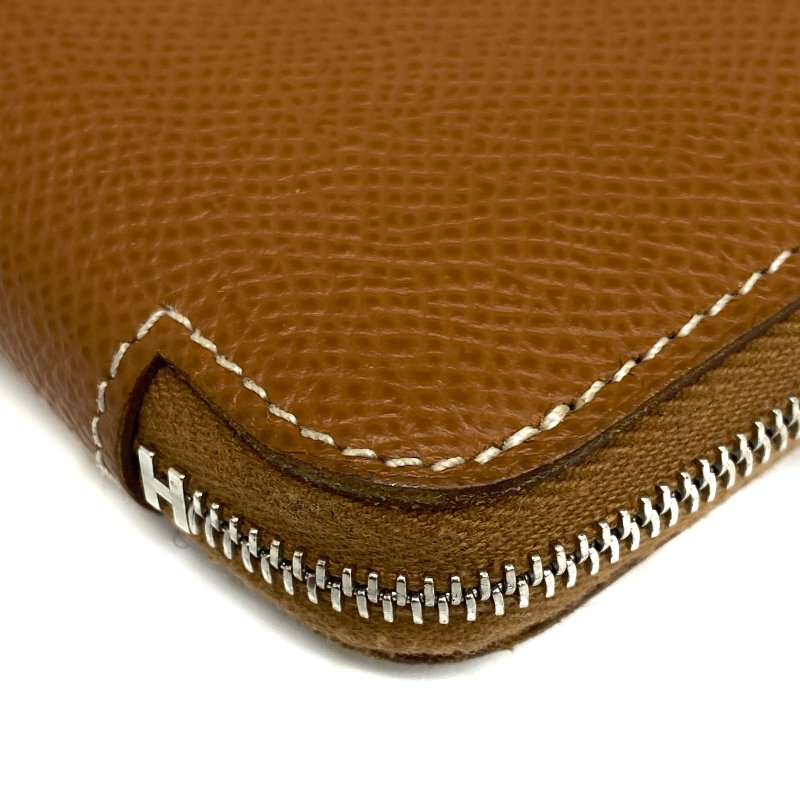 ☆ Hermes 愛馬仕 Brown Calfskin Azap Compact Zip Short Wallet Stamp U 啡色小牛皮拉鍊短銀包U刻 - 267000684-14