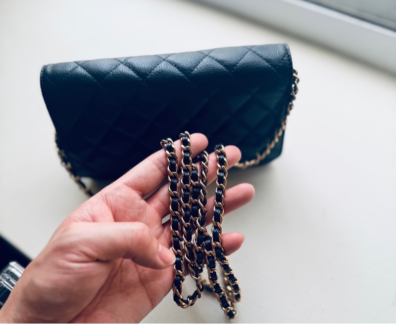 Chanel 香奈兒WOC金扣荔枝皮-6