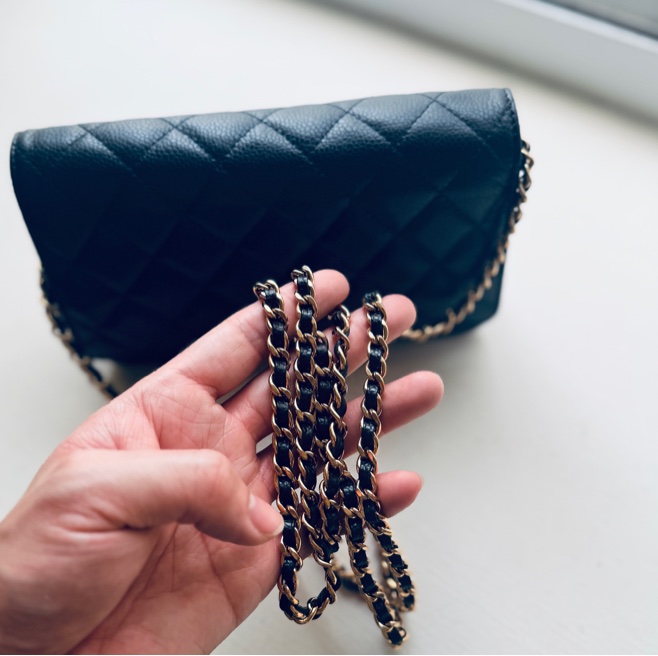 Chanel 香奈兒WOC金扣荔枝皮-11